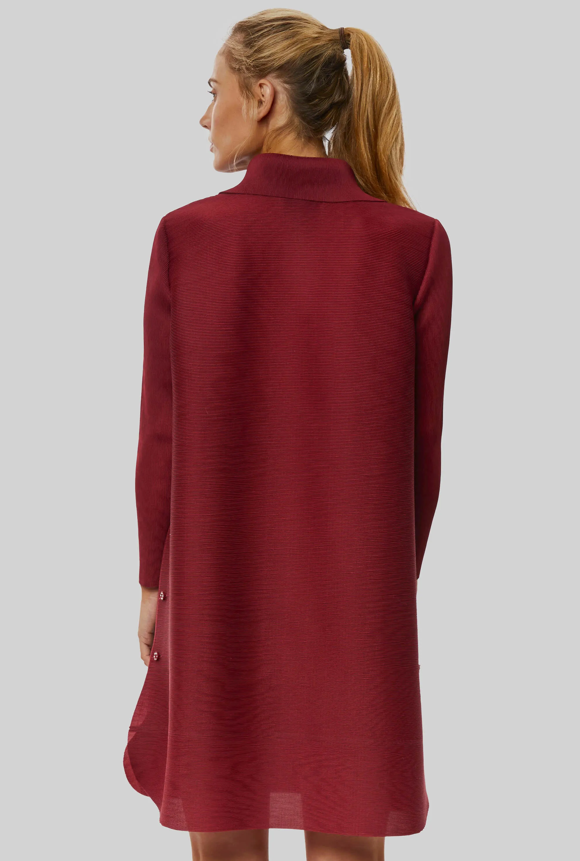 Pleated Shirt In Burgundy