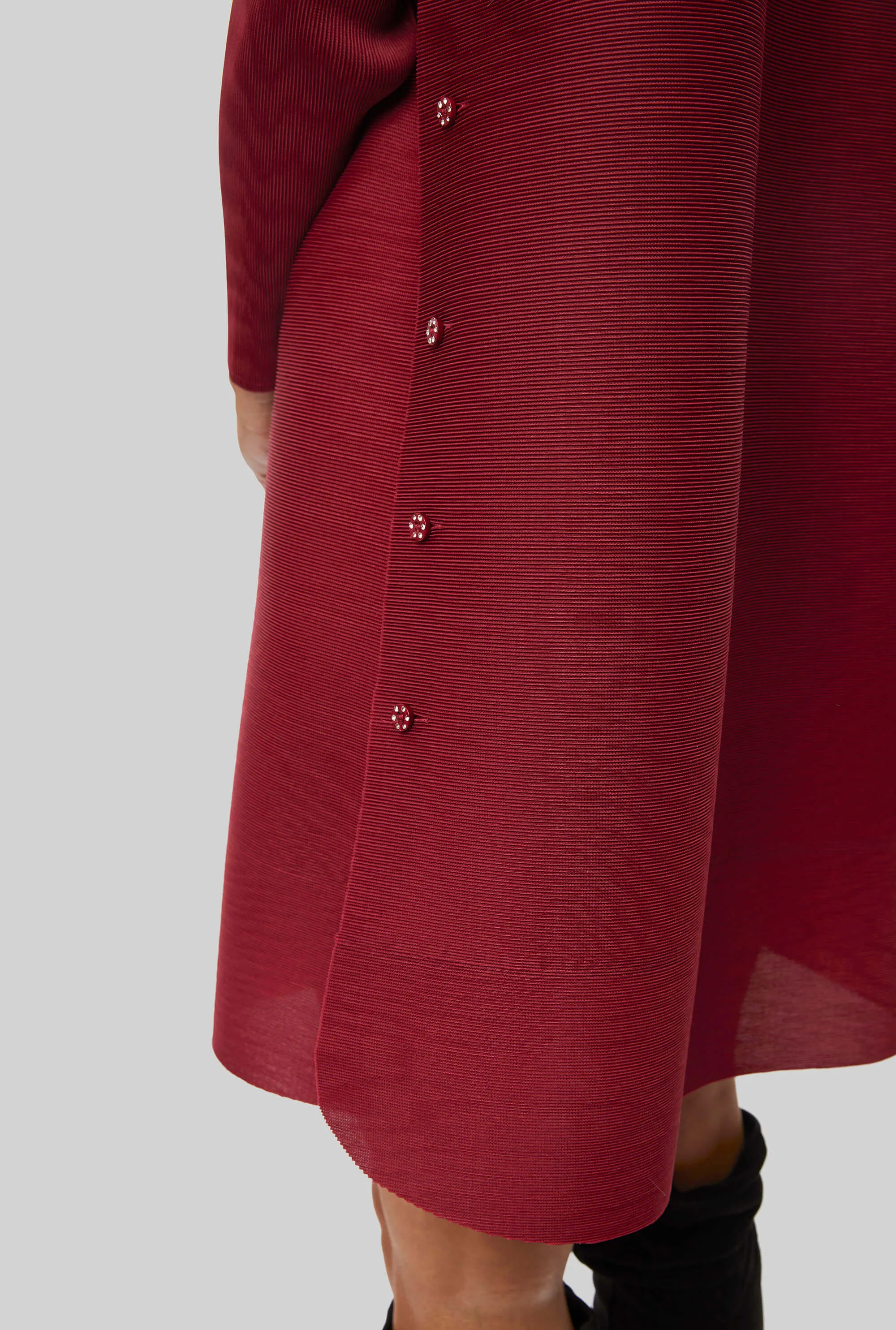 Pleated Shirt In Burgundy