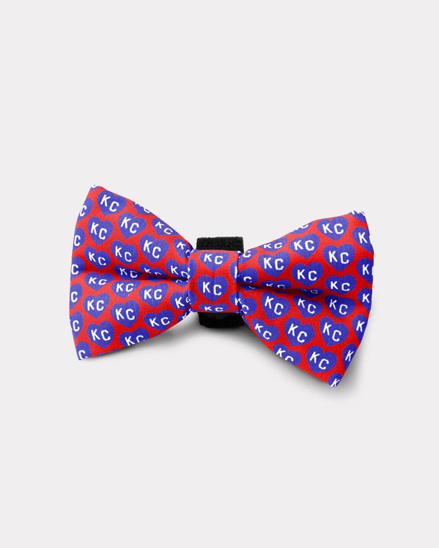 Red & Royal KC Heart Dog Bowtie