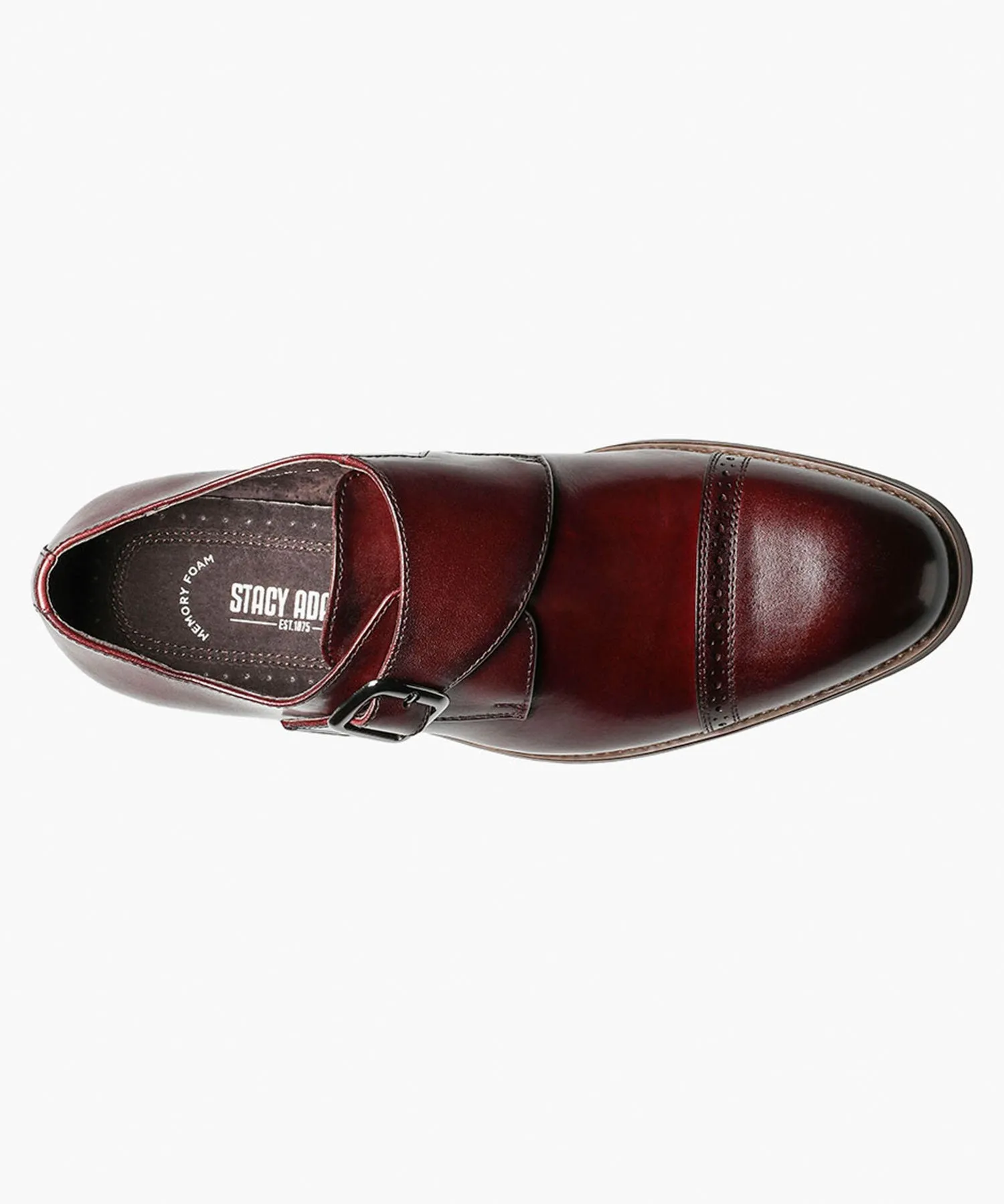 Stacy Adams Desmond Monk Strap Dress Shoe - Burgundy