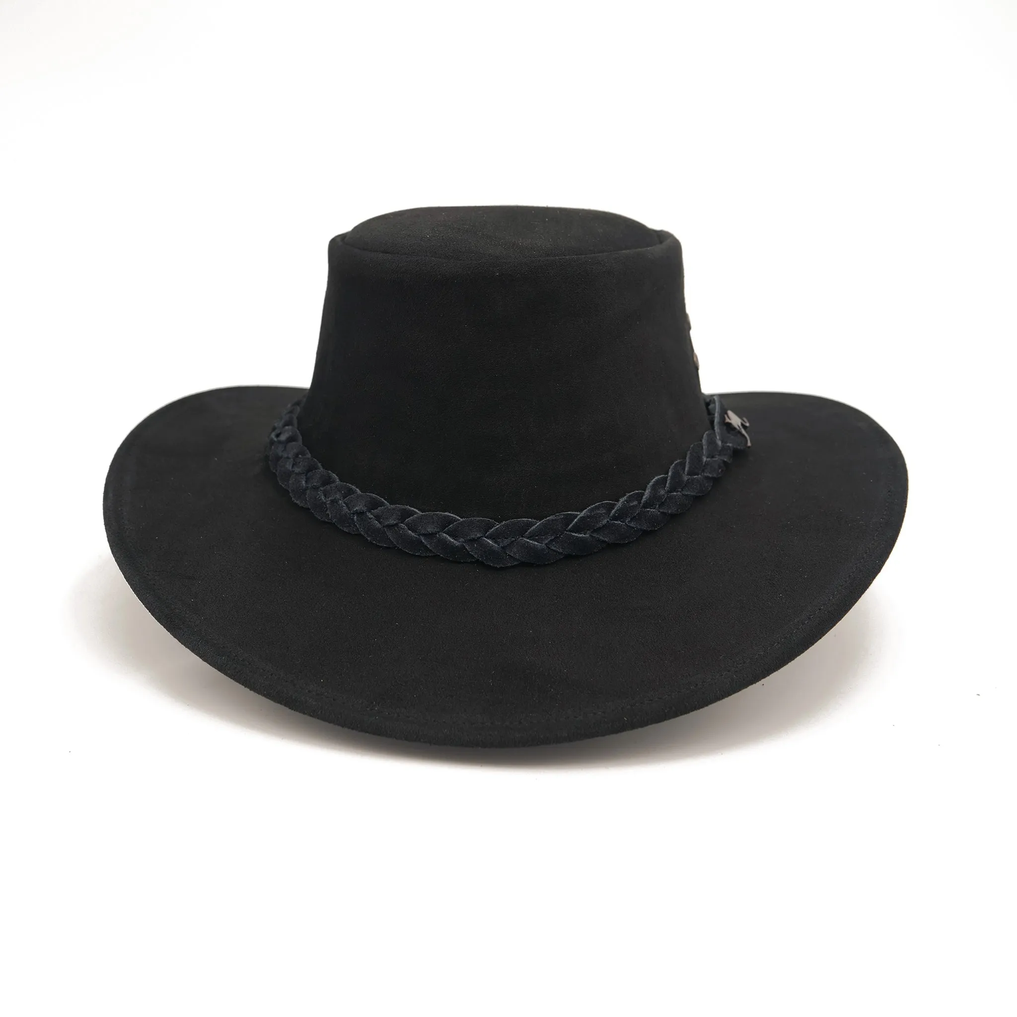 The Alice hat in Black Suede Leather