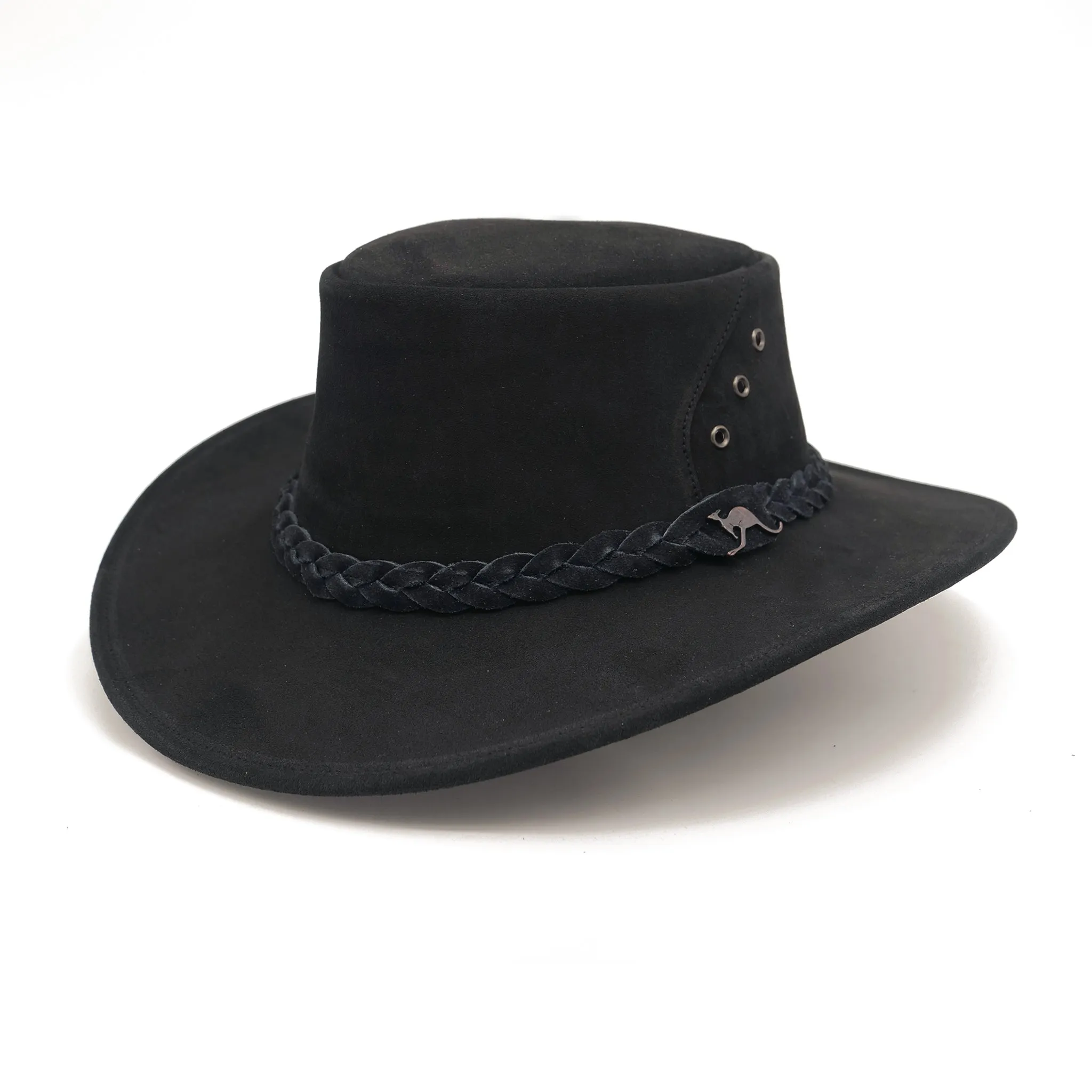 The Alice hat in Black Suede Leather