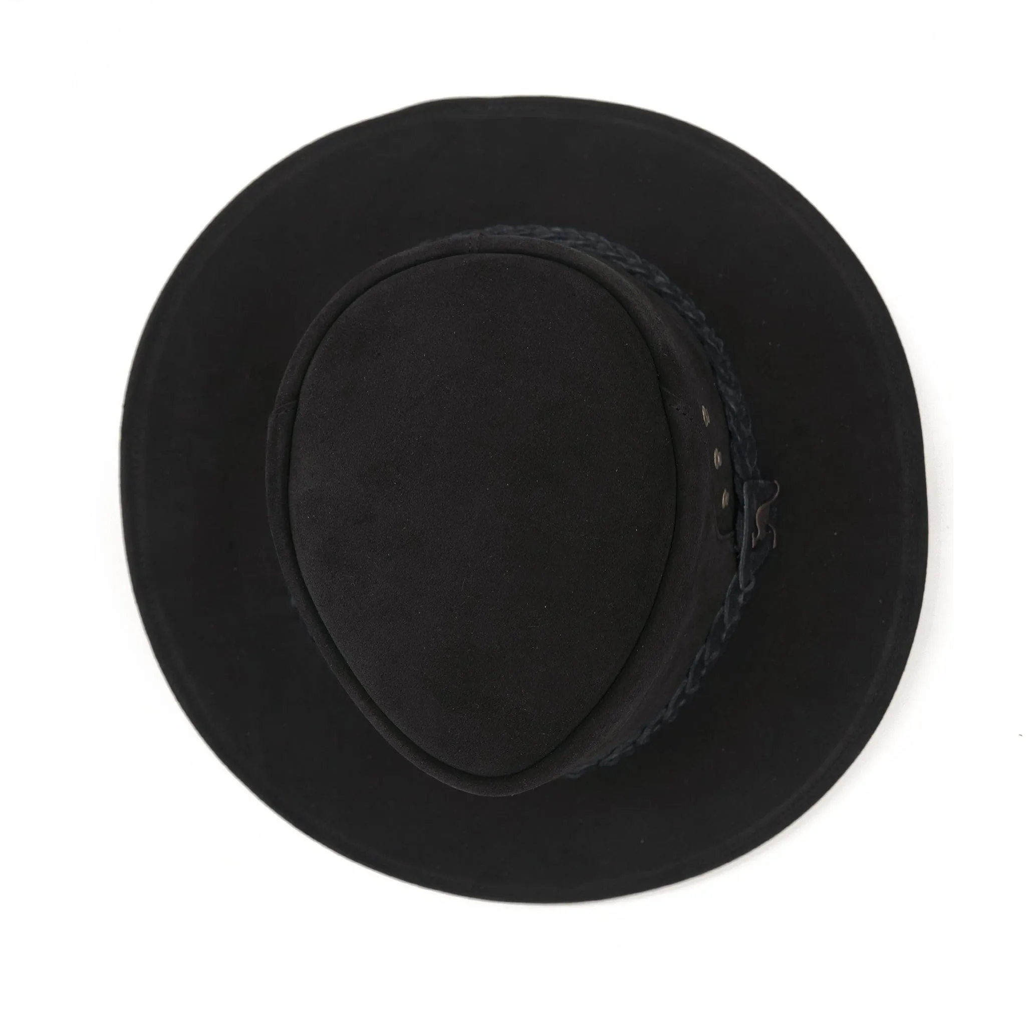 The Alice hat in Black Suede Leather