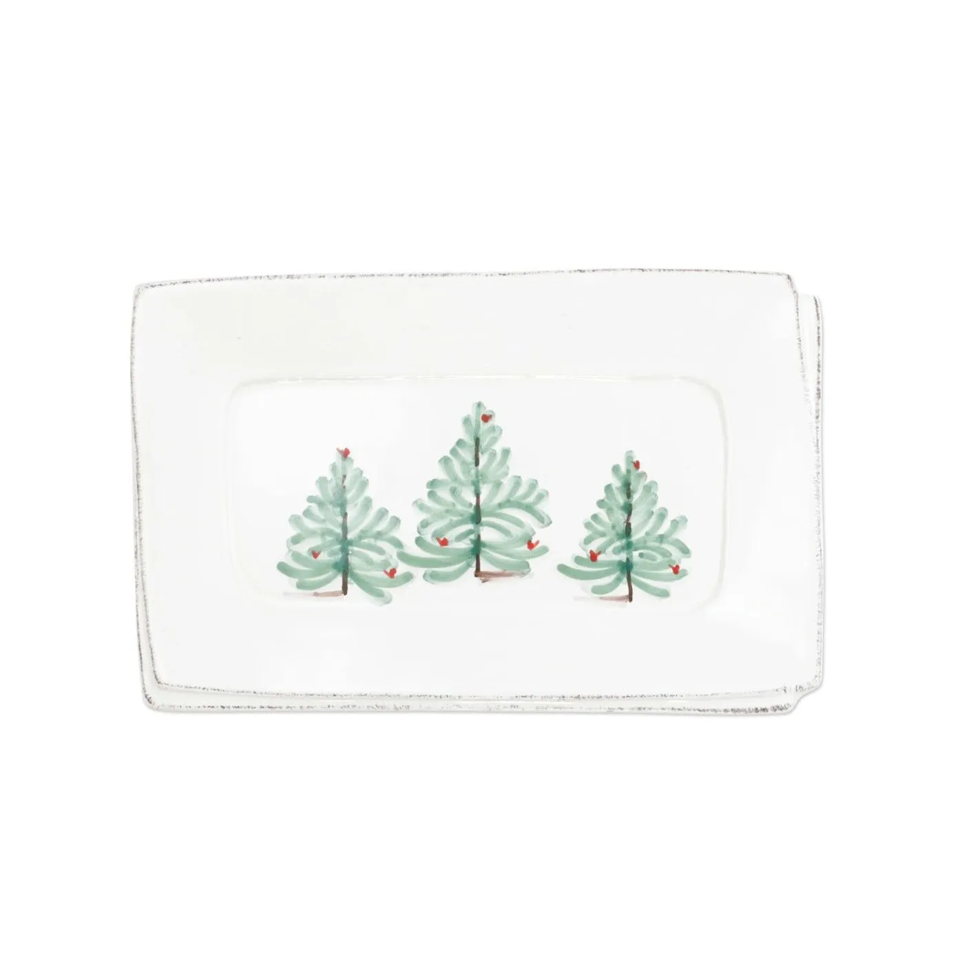 VIETRI Lastra Holiday Small Rectangular Tray