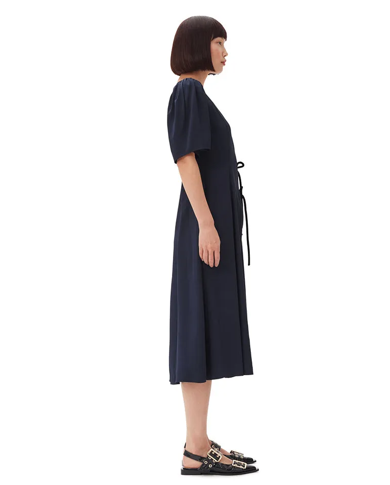 Viscose Twill Wrap dress Sky Captain