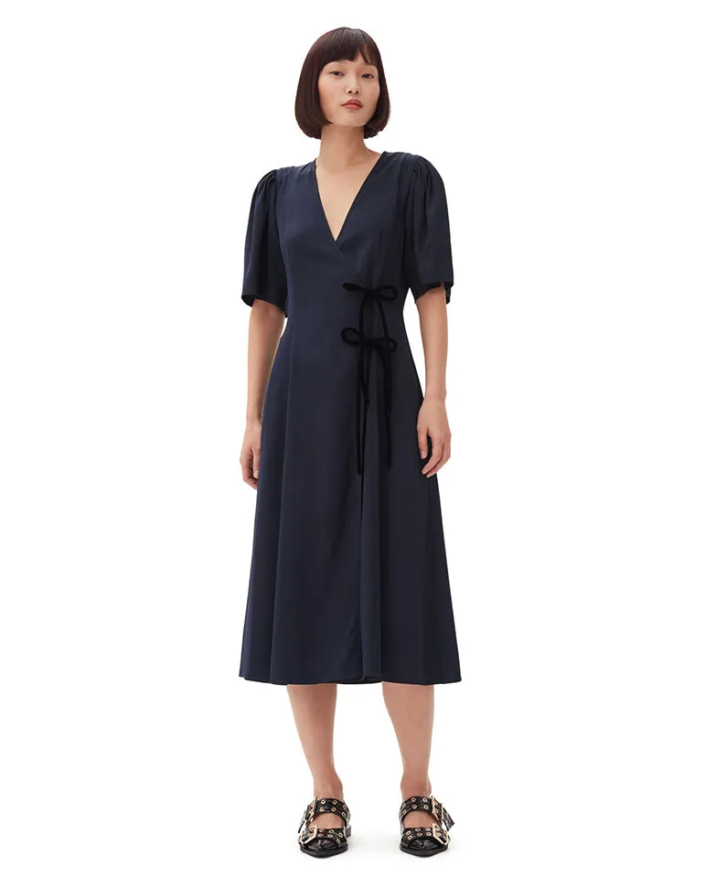 Viscose Twill Wrap dress Sky Captain